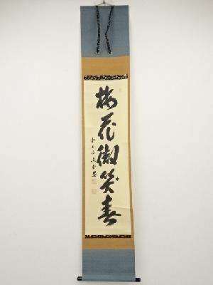 前大徳藤井誡堂筆　「梅花微笑春」一行書　肉筆紙本掛軸（共箱）